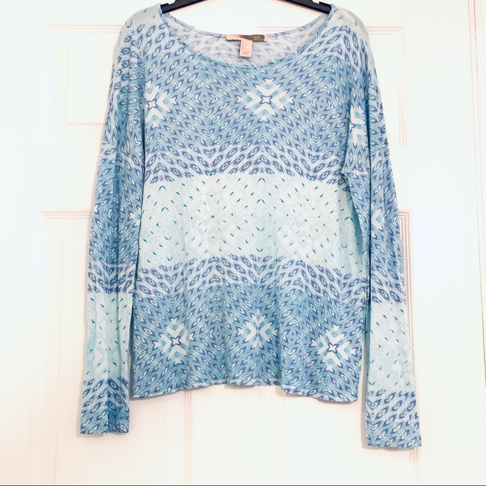 Blue long sleeve top L